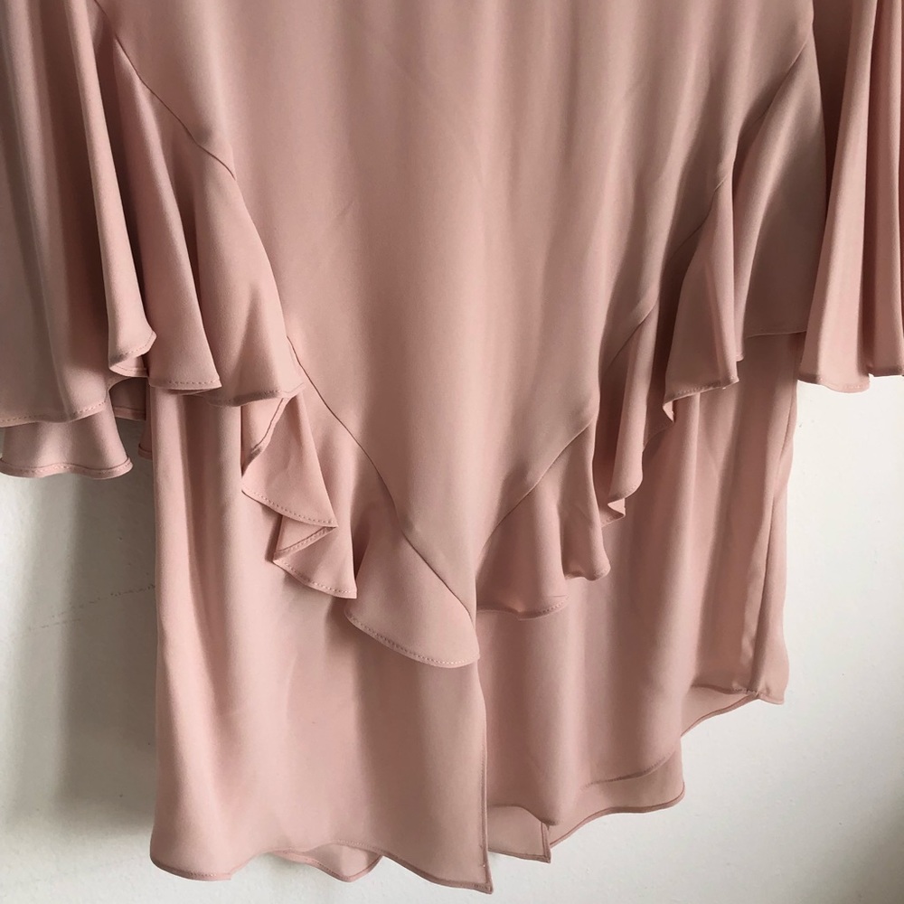 Bcbgmaxazria Ruffle Split-Front Blouse Blush - image 6